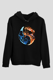 Counter Strike Baskılı Unisex Siyah Kapüşonlu Sweatshirt