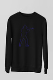 Counter Strike Baskılı Unisex Siyah Sweatshirt