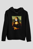 Covid Korona Mona LisaSiyah  Unisex Hoodie