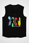 Cowboy Bebop Baskılı Unisex Siyah Kolsuz Tişört - Tshirt
