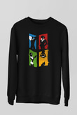 Cowboy Bebop Baskılı Unisex Siyah Sweatshirt