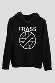 Crass Siyah Unisex Kapüşonlu Sweatshirt