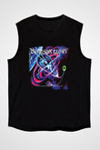 Crimson Glory Baskılı Unisex Siyah Kolsuz Tişört