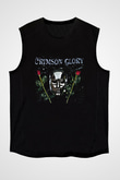 Crimson Glory Baskılı Unisex Siyah Kolsuz Tişört