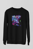 Crimson Glory Baskılı Unisex Siyah Sweatshirt