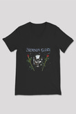 Crimson Glory Baskılı Unisex Siyah V Yaka Tişört