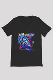 Crimson Glory Baskılı Unisex Siyah V Yaka Tişört