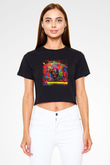 Crimson Glory Siyah Crop Top Tişört