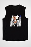 Cristiano Ronaldo Baskılı Unisex Siyah Kolsuz Tişört