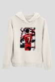 Cristiano Ronaldo Beyaz Unisex Kapşonlu Sweatshirt