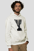 Crystal Lake Baskılı Beyaz Unisex Kapüşonlu Sweatshirt