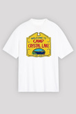 Crystal Lake Baskılı Beyaz Unisex Oversize Tişört - Tshirt