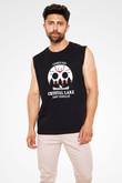 Crystal Lake Baskılı Unisex Siyah Kolsuz Tişört - Tshirt