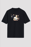 Crystal Lake Baskılı Unisex Siyah Oversize Tişört - Tshirt
