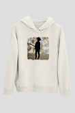 Cure Baskılı Unisex Beyaz Hoodie