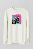 Cure Baskılı Unisex Beyaz Sweatshirt
