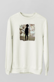 Cure Baskılı Unisex Beyaz Sweatshirt