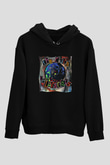 Cure Baskılı Unisex Siyah Hoodie