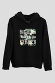 Cure Baskılı Unisex Siyah Hoodie
