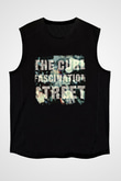 Cure Baskılı Unisex Siyah Kolsuz Tişört