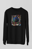 Cure Baskılı Unisex Siyah Sweatshirt