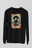 Cure Baskılı Unisex Siyah Sweatshirt