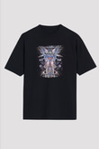 Cynic Baskılı Unisex Siyah Oversize Tişört