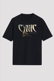 Cynic Baskılı Unisex Siyah Oversize Tişört
