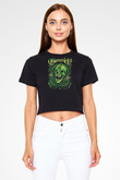 Cypress Hill Baskılı Crop Top Siyah Kadın Tişört