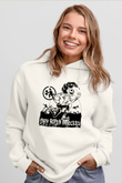 D.R.I Beyaz Unisex Kapüşonlu Sweatshirt