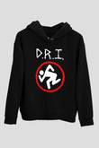 D.R.I Siyah Unisex Hoodie