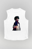 Dabi Baskılı Beyaz Unisex Kolsuz Tişört - Tshirt