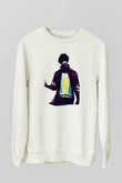Dabi Baskılı Beyaz Unisex Sweatshirt