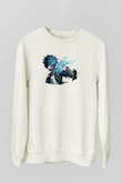 Dabi Baskılı Beyaz Unisex Sweatshirt