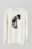 Dabi Baskılı Beyaz Unisex Sweatshirt