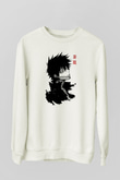 Dabi Baskılı Beyaz Unisex Sweatshirt