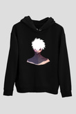Dabi Baskılı Unisex Siyah Hoodie