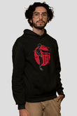 Dabi Baskılı Unisex Siyah Hoodie