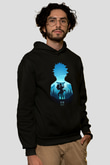 Dabi Baskılı Unisex Siyah Hoodie