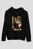 Dabi Baskılı Unisex Siyah Hoodie