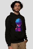 Dabi Baskılı Unisex Siyah Hoodie