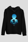 Dabi Baskılı Unisex Siyah Hoodie