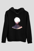 Dabi Baskılı Unisex Siyah Hoodie