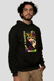 Dabi Baskılı Unisex Siyah Hoodie