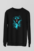 Dabi Baskılı Unisex Siyah Sweatshirt