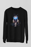 Dabi Baskılı Unisex Siyah Sweatshirt