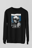 Dabi Baskılı Unisex Siyah Sweatshirt