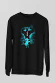 Dabi Baskılı Unisex Siyah Sweatshirt