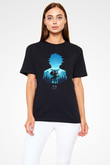 Dabi Baskılı Unisex Siyah Tişört - Tshirt
