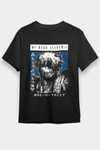 Dabi Baskılı Unisex Siyah Tişört - Tshirt